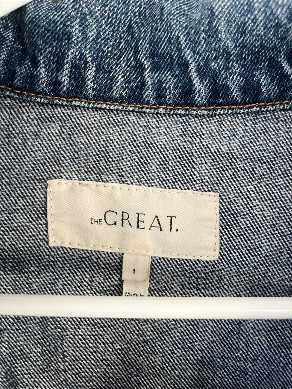 The Great The Blouson Sleeve Chore Denim Jean Jacket Size 1 - Picture 3 of 7
